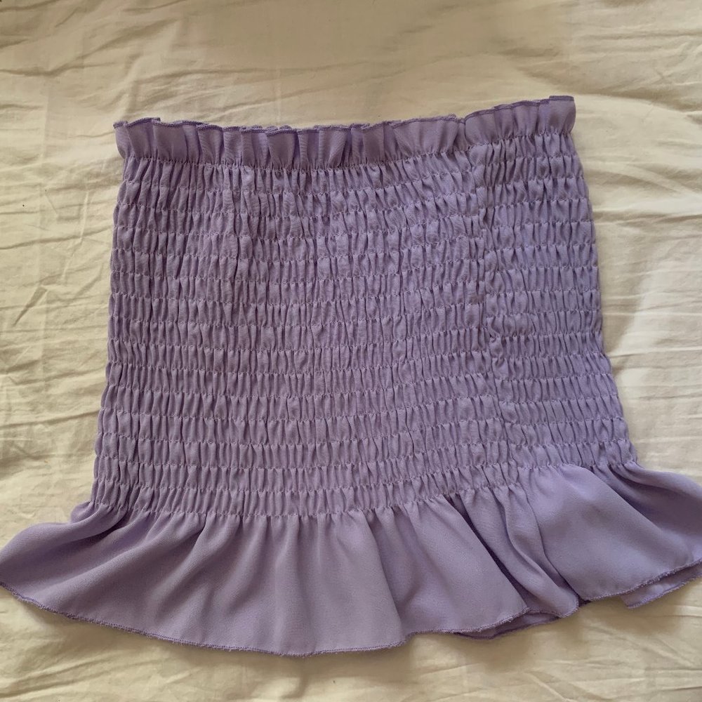 SHEIN Purple Peplum Tube Top